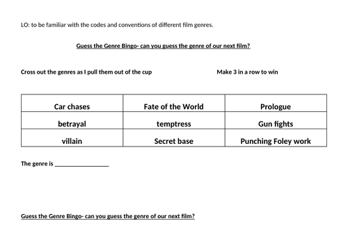 Bingoe - guess the film genre (spy films)