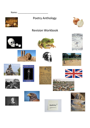 Educas anthology poetry homework/ revision booklet