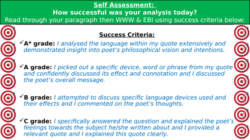 Unseen Poetry PEE Success Criteria