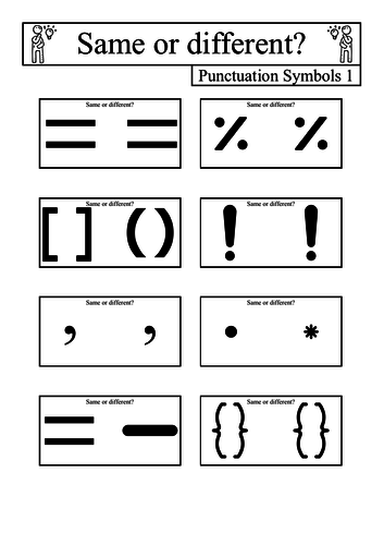 Same or Different? - Symbols Handout