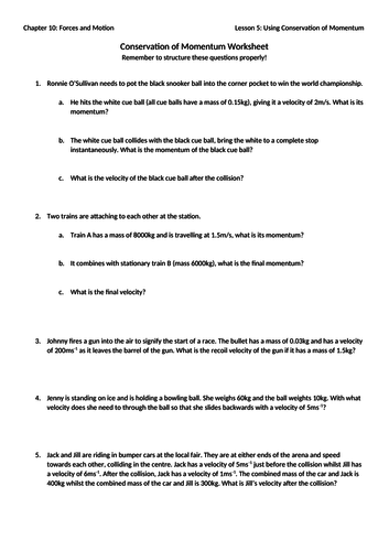 worksheet-conservation-of-momentum