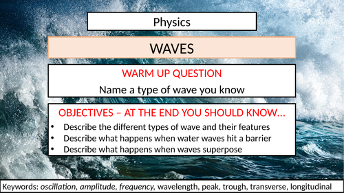 Waves PowerPoint and Worksheet