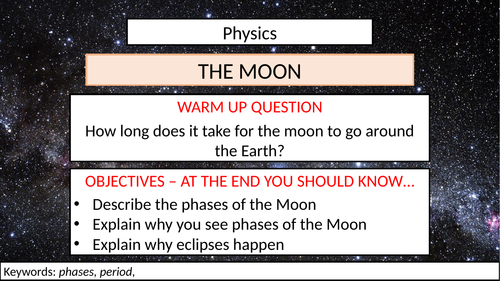 The Moon PowerPoint and Worksheet