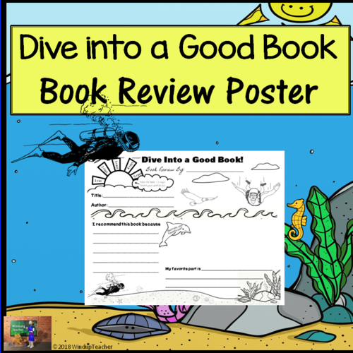 Book Review Poster - Dive Into a Good Book! *Print and Go!*