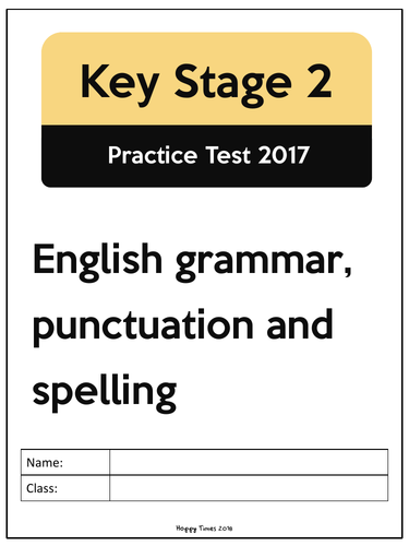 SPaG SATs Test Practice Paper