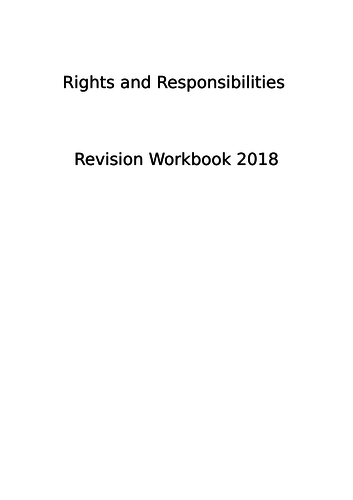 AQA 9-1 Citizenship: REVISION workbook for students for the Rights and Responsibilities unit