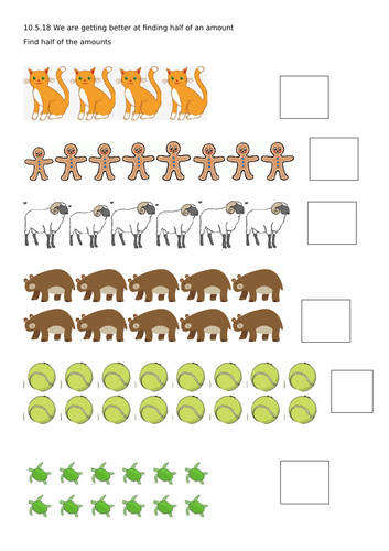 finding half of an amount teaching resources