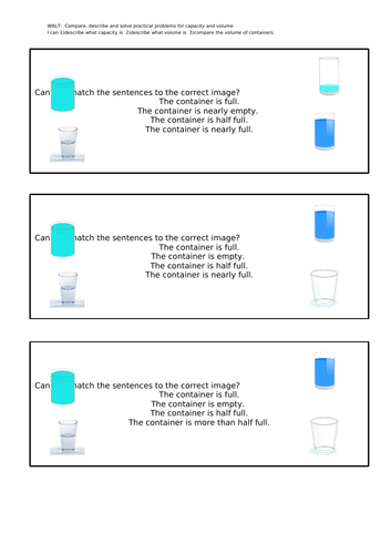 Year 1 Introduce capacity and volume