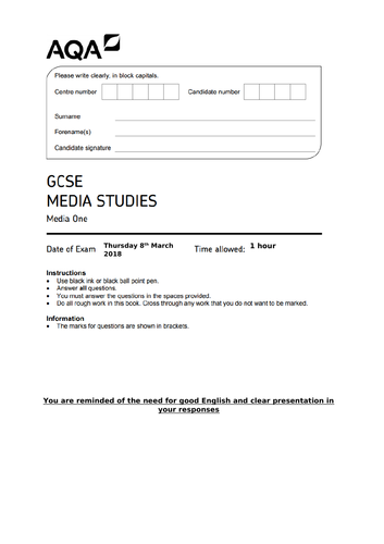 AQA GCSE Media Studies CSP Advertising mock exam: Galaxy ...