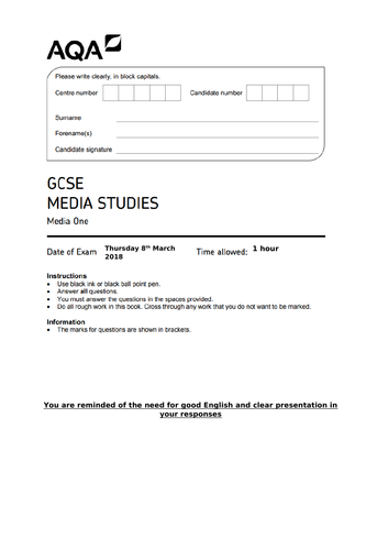 AQA GCSE Media Studies CSP Advertising mock exam: Galaxy, OMO and ...