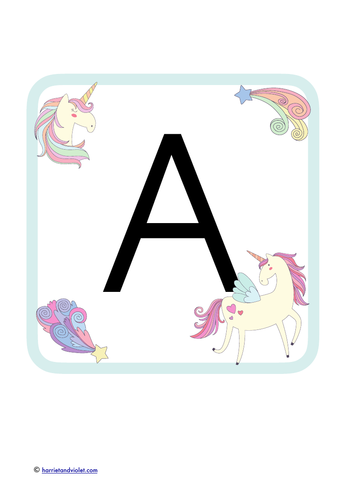 Unicorn Display Lettering A-Z .!?'