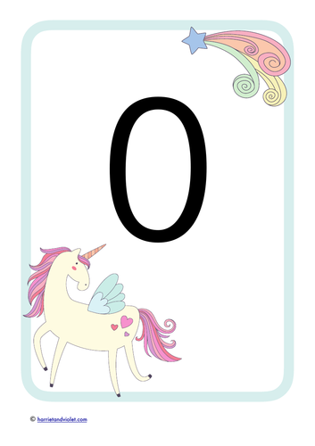 Unicorn number posters 0-20 A4 size | Teaching Resources