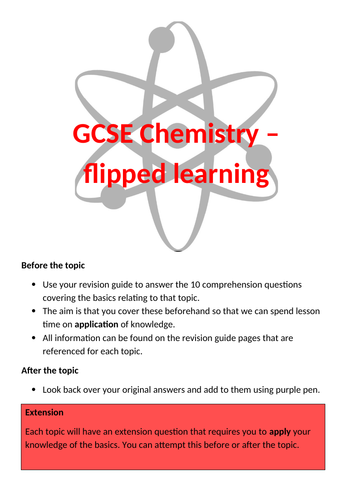 GCSE Chemistry flipped learning/revision booklet