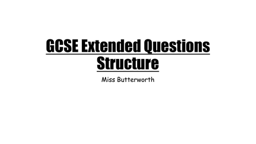 GCSE PE - Literacy Mat & Extended Question Structure