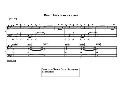 River Flows in you- Duet for piano | Teaching Resources