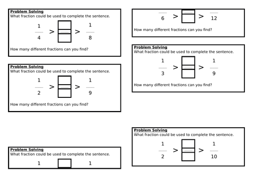 Comparing Fractions, Summer Block 1, Year 3