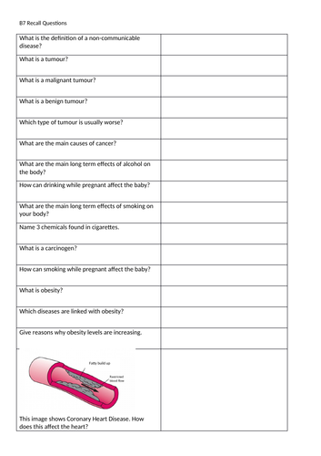 AQA Trilogy B5, B6, B7, B8 and B9 Recall Questions