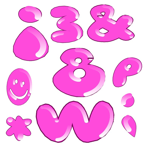 Alphabet and Numbers Clip Art - Pink Balloon Alphabet and Numbers Clip Art