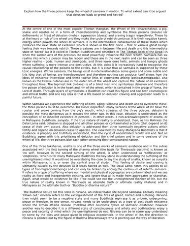A-Level Buddhism essay - Explain how the three poisons keep the wheel of samsara in motion.