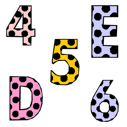 Alphabet and Numbers Clip Art - Polka Dots Alphabet and Numbers Clip Art