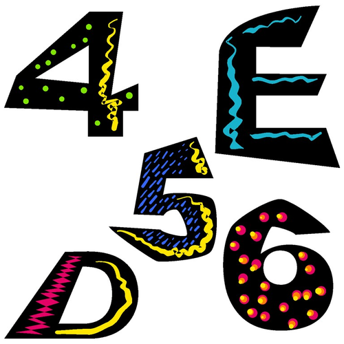 Alphabet and Numbers Clip Art - Funky Alphabet and Numbers Clip Art