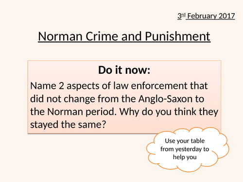 GCSE Crime and Punishment - Saxon/Norman