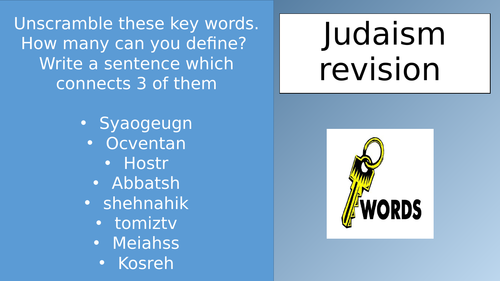 Eduqas route B specification key word revision task sheet