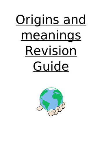 Eduqas origins and meanings revision guide suitable for route B