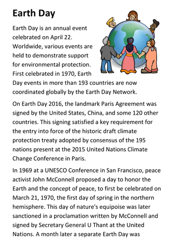 Earth Day Handout
