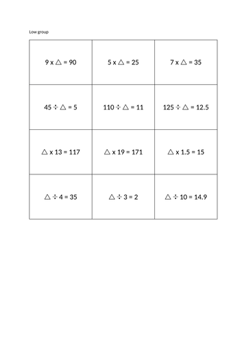 Inverse operations - Year 4