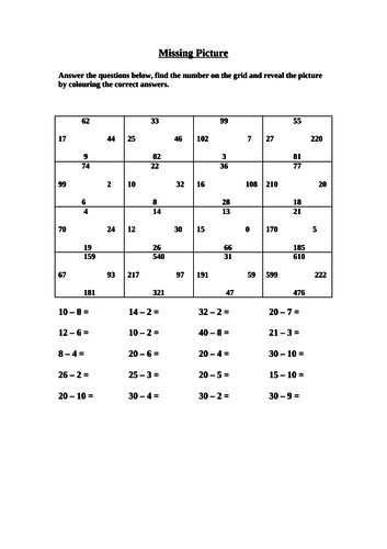 Subtraction challenges