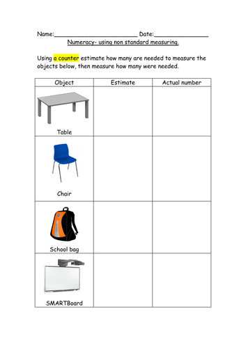 Non standard measuring SEN, Early Years, and Primary