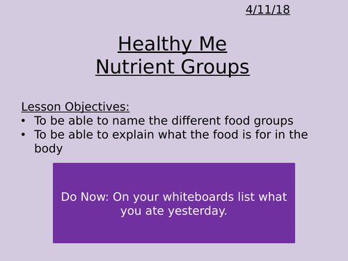 Nutrient Groups