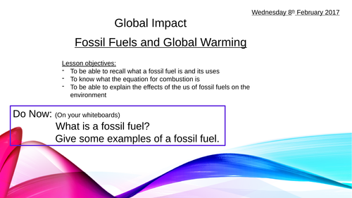 Fossil Fuels and Global Warming