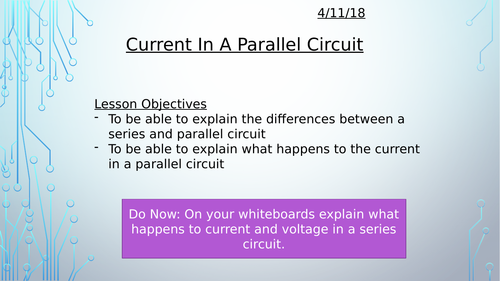 Current in a parallel circuit