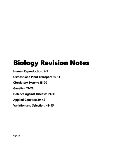 Biology B2 Module