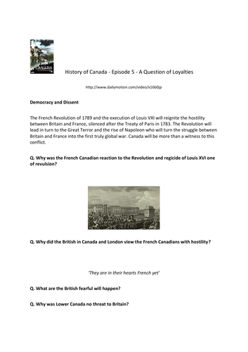 Canada: A People's History - Episode 5- A Question of Loyalties - Supporting Worksheet