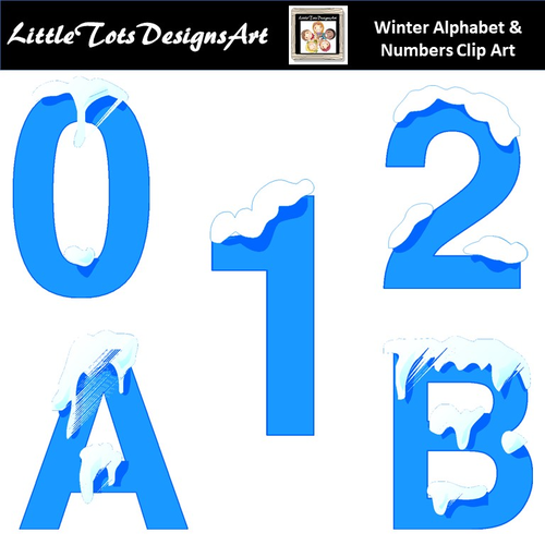 Alphabet and Numbers Clip Art - Winter Alphabet and Numbers Clip Art