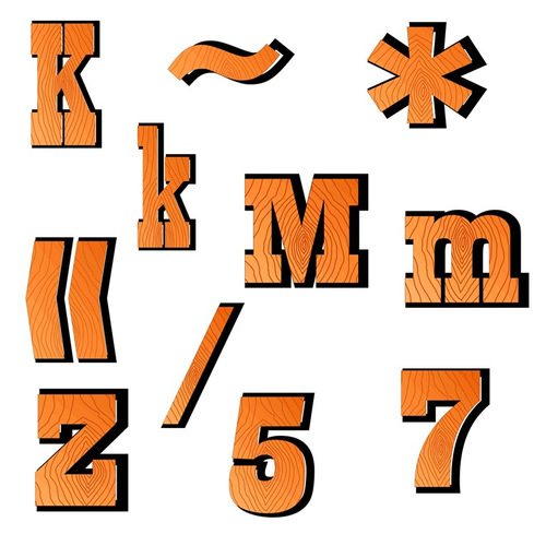 Alphabet and Numbers Clip Art - Western Alphabet and Numbers Clip Art