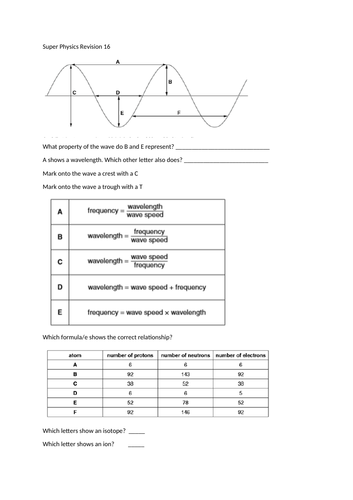 AQA Physics 9-1 Revision/assessment