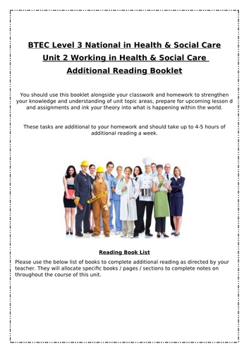 Level 3 NQF HSC Unit 2 Additional Reading/tasks/homework