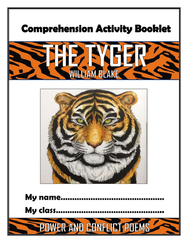 The Tyger William Blake Comprehension Activities Booklet Teaching Resources