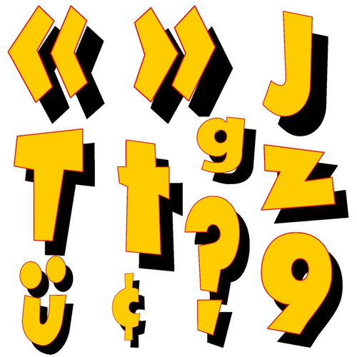 Alphabet and Numbers Clip Art - Retro Alphabet and Numbers Clip Art
