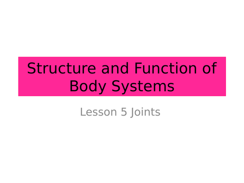 Joints - AQA Activate