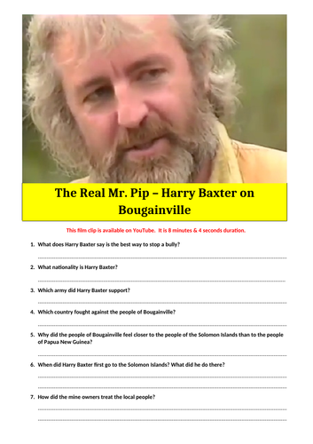 Mister Pip - The Real Mr Pip - Harry Baxter on Bougainville