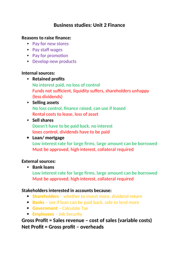 business gcse coursework examples