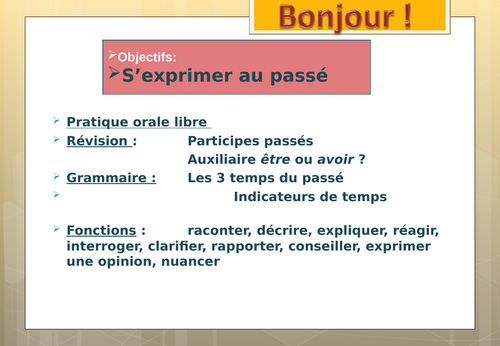 A LEVEL REVISION Of THE 3  PAST TENSES