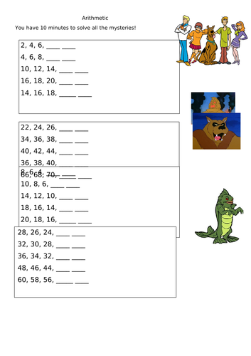 Counting in twos, fives and tens