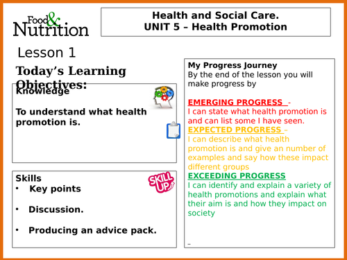A lesson to start Unit 5 of BTEC H&SC