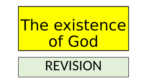 Knowledge of God' Existence revision lesson
